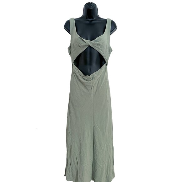 Blue Rain Twist Front MIDI Dress Size Large - Picture 1 of 11